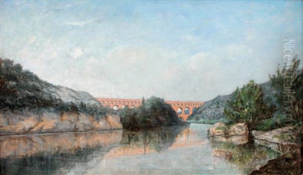 Le Pont Du Gard Oil Painting by Louis Gaidan