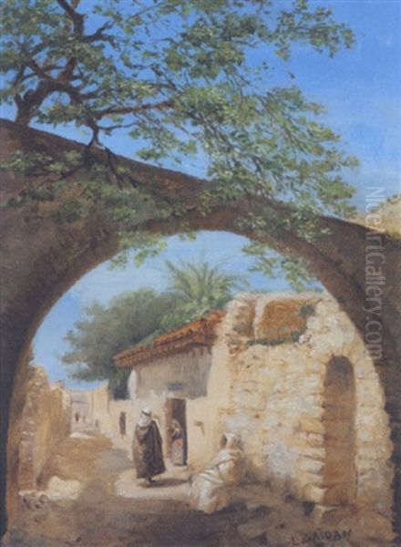 Repos A L'entree Du Village Oil Painting by Louis Gaidan