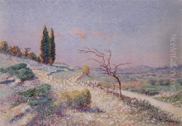 La Route De Sommieres Oil Painting by Louis Gaidan