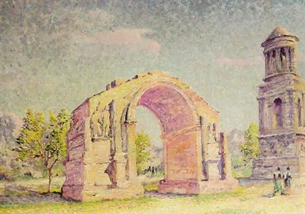 Ruines Romaines De Saint Remy De Provence Oil Painting by Louis Gaidan