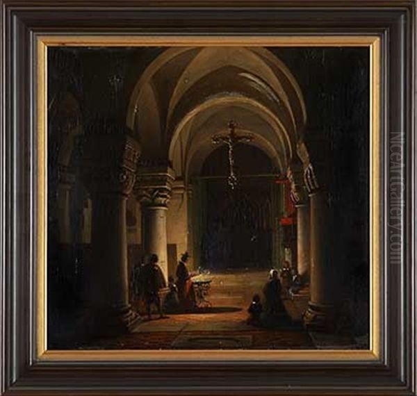 Kircheninterieur Oil Painting by Wilhelm Gail