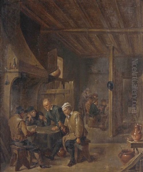 Wirtshausinterieur Nach Niederlandischem Vorbild Oil Painting by Franz (Bernard) Gailliard