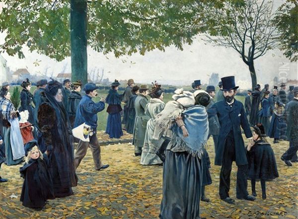 Le Cortege Oil Painting by Franz (Bernard) Gailliard