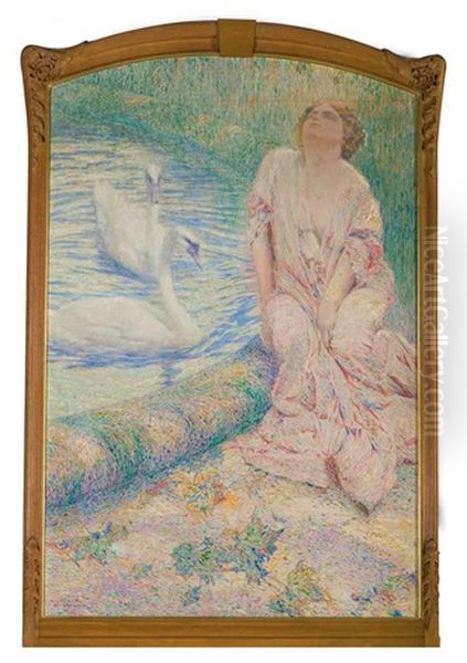 Leda Et Le Cygne Oil Painting by Franz (Bernard) Gailliard