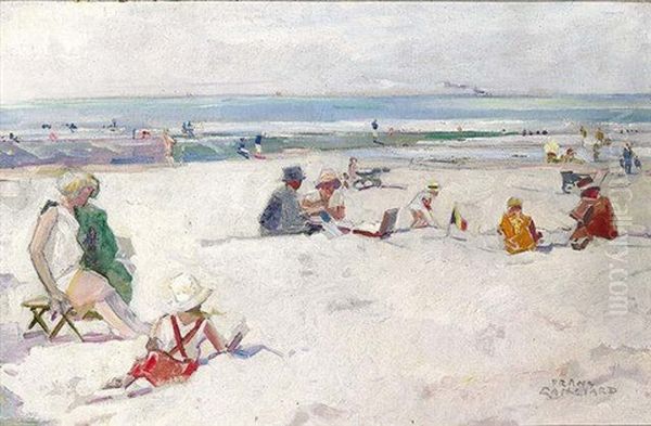 Plage Oil Painting by Franz (Bernard) Gailliard