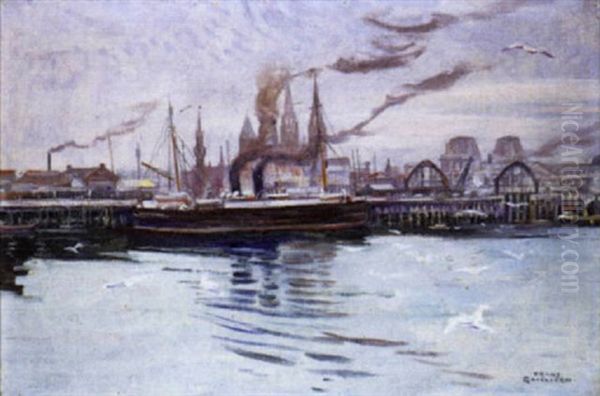 Gezicht Te Oostende Oil Painting by Franz (Bernard) Gailliard