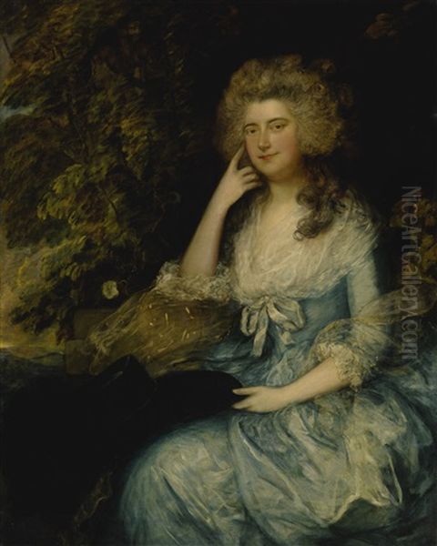 Mrs. William Tennant, Nee Mary Wylde, Seated In A Landscape Oil Painting by Thomas Gainsborough