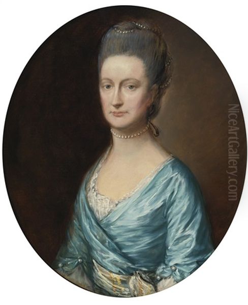 Portrait Of Lady Fludyer, Half-length Oil Painting by Thomas Gainsborough