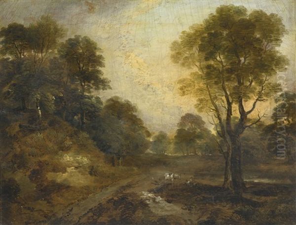 Wooded Landscape With A Path Oil Painting by Thomas Gainsborough