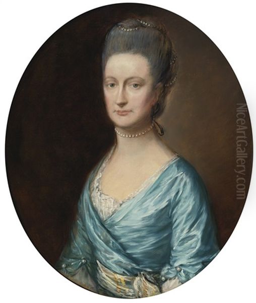 Portrait Of Lady Fludyer, Half-length Oil Painting by Thomas Gainsborough