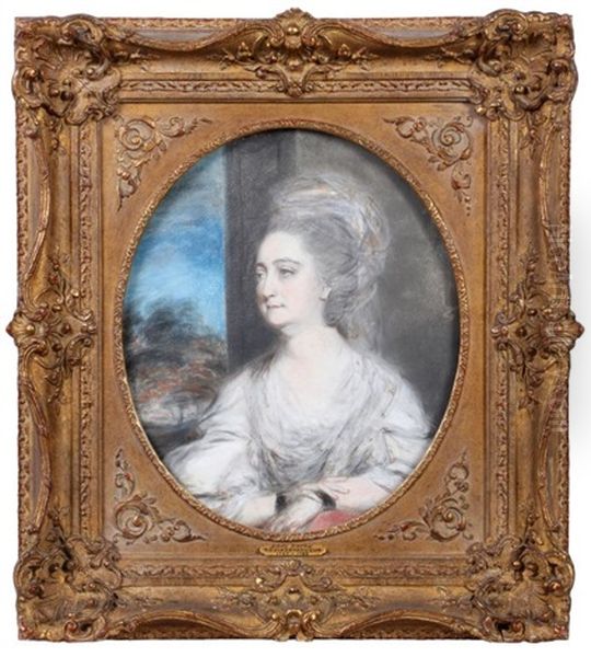 A Study For The Portrait Of Lady Derby Oil Painting by Thomas Gainsborough