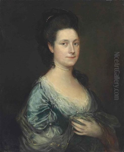 Portrait Of Lady Blackstone, Bust-length Oil Painting by Thomas Gainsborough