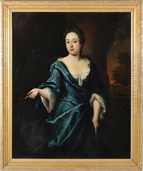 Portrait Of Lady In Blue Silk Oil Painting by Thomas Gainsborough