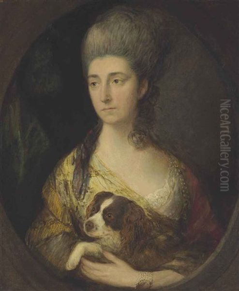 Portrait Of Lady Frederick Campbell (countess Ferrers) With A Spaniel Oil Painting by Thomas Gainsborough