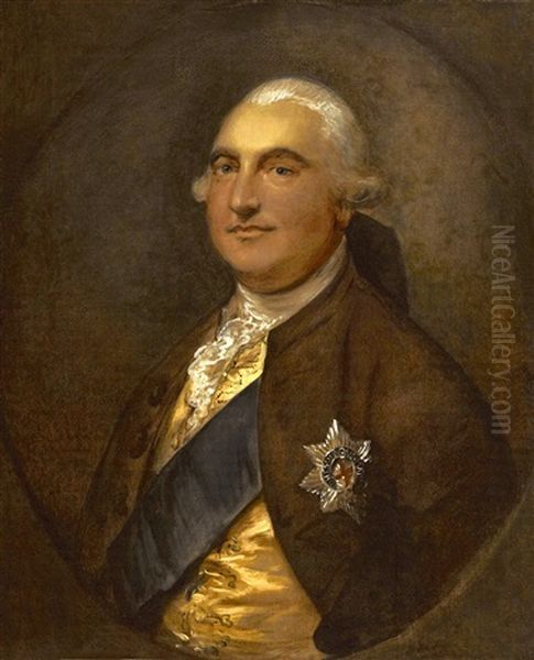 A Portrait Of William Petty, 1st Marquess Of Lansdowne Oil Painting by Thomas Gainsborough