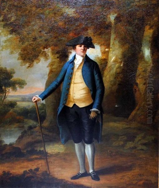 Portrait Of A Gentleman Standing In A Landscape Oil Painting by Thomas Gainsborough