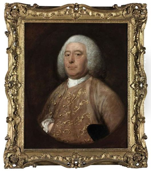 Portrait Of Henry Fane, M.p. Wormsley, Oxfordshire In A Gold-embroidered Pink Velvet Coat And Waistcoat, A Tricorne Hat Under His Arm Oil Painting by Thomas Gainsborough