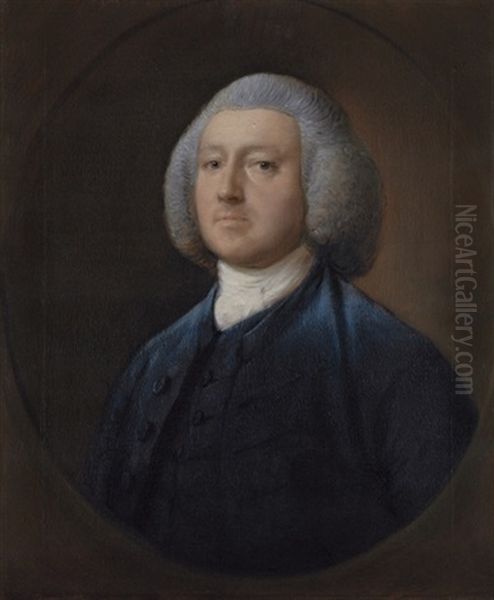 Portrait Of Dr. William Walcot In A Blue Coat Oil Painting by Thomas Gainsborough