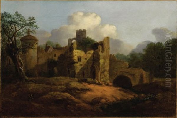 Old Castle Oil Painting by Thomas Gainsborough