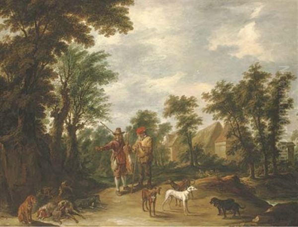 The Return From Shooting (after Teniers) Oil Painting by Thomas Gainsborough