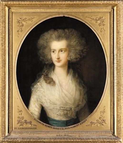 Portrait Of Elizabeth Bowes, Mrs. Croft Oil Painting by Thomas Gainsborough