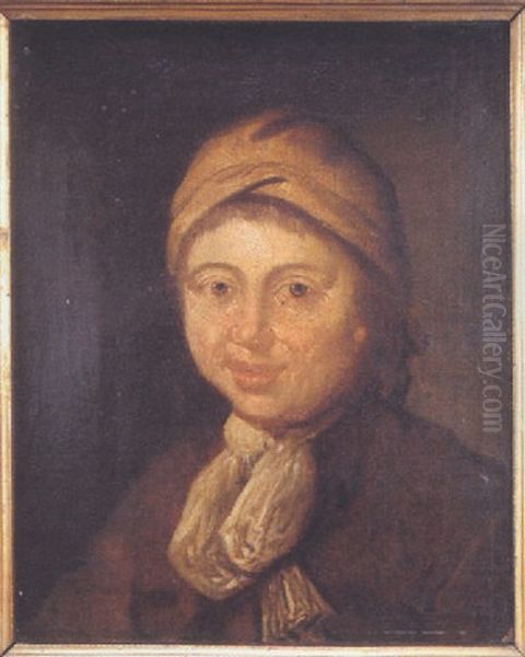 Portrait Of A Young Boy Wearing A Cap And With A Scarf Tied At His Neck Oil Painting by Thomas Gainsborough