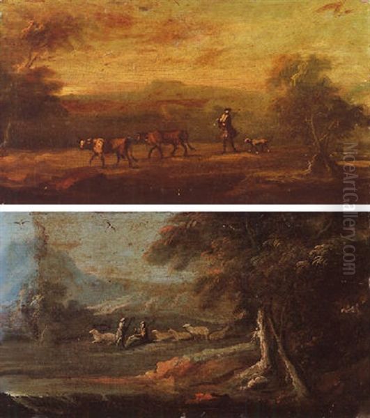 Wooded Landscape With Shepherds And Sheep Oil Painting by Thomas Gainsborough