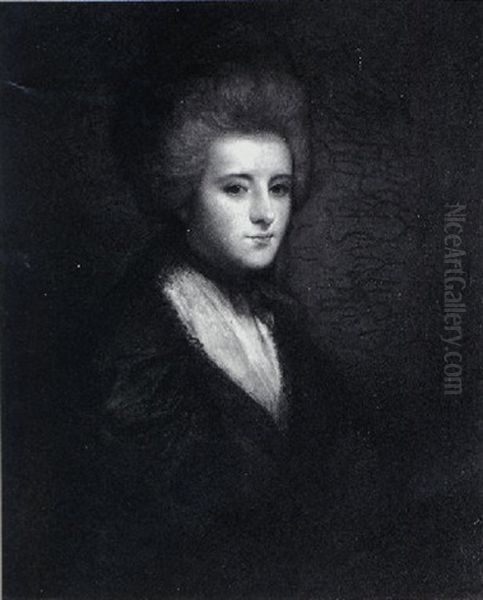 Portrait Of A Lady With White Hair And Black Dress Oil Painting by Thomas Gainsborough