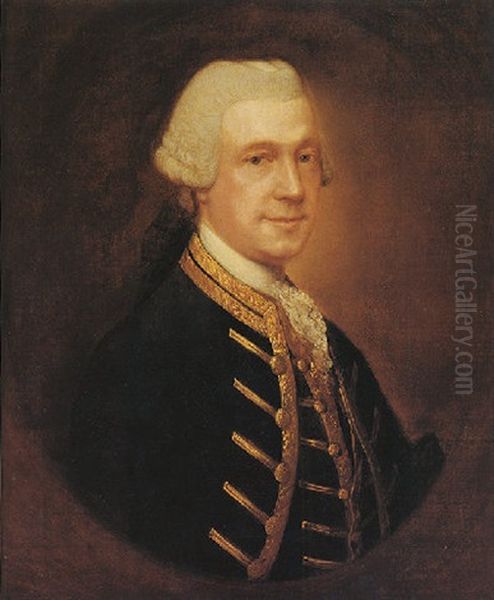 Portrait Of Claudius Amyand Wearing A Blue Coat Edged With Gold Oil Painting by Thomas Gainsborough