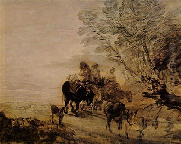 Peasants Returning From Market Oil Painting by Thomas Gainsborough