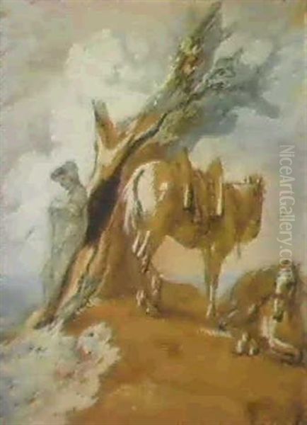 Open Landscape With Farm Boy And Horses Oil Painting by Thomas Gainsborough