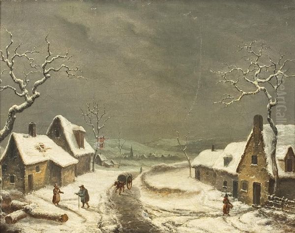 Winterlandschaft Mitdorfweg Oil Painting by Barent Avercamp Kampen