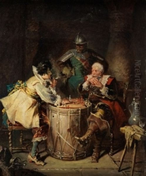 Partida De Ajedrez Oil Painting by Jakob Emanuel Gaisser