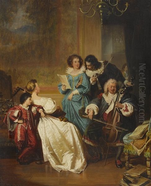 Das Conzert Oil Painting by Jakob Emanuel Gaisser