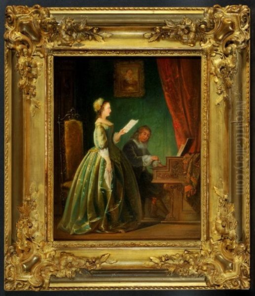 Gesangsstunde Oil Painting by Jakob Emanuel Gaisser