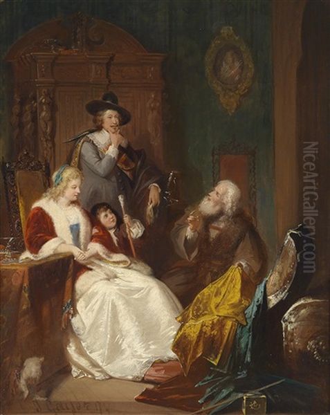 Der Tuchverkaufer Oil Painting by Jakob Emanuel Gaisser