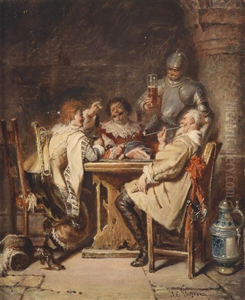 Erzahlung Des Trompeters Oil Painting by Jakob Emanuel Gaisser