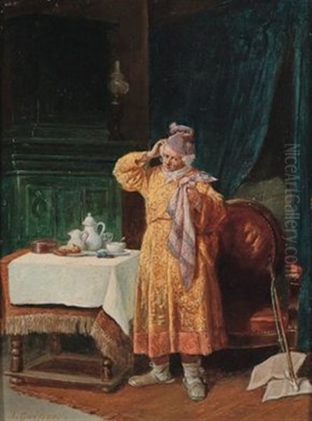 Der Verhangnisvolle Knopf Oil Painting by Jakob Emanuel Gaisser