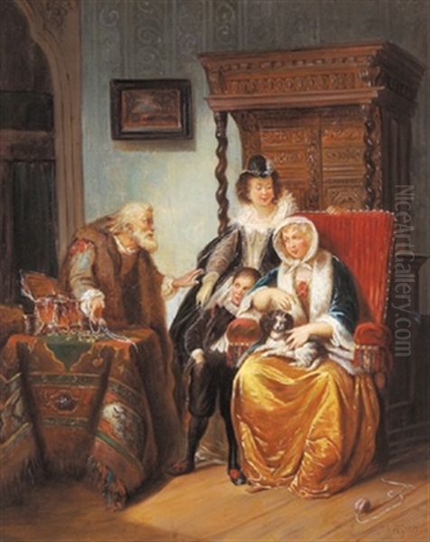 Der Juwelenhandler Oil Painting by Jakob Emanuel Gaisser