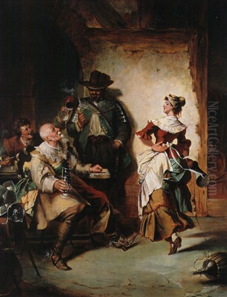 Der Tanz In Der Schanke Oil Painting by Jakob Emanuel Gaisser