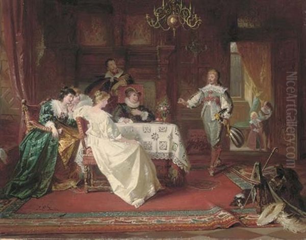 The Musician's Introduction Oil Painting by Jakob Emanuel Gaisser