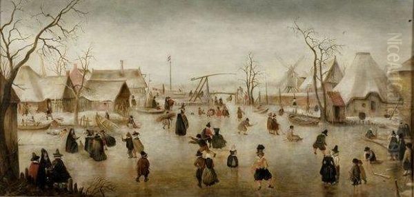 Paysage D'hiver Sous La Neige Oil Painting by Hendrick Avercamp