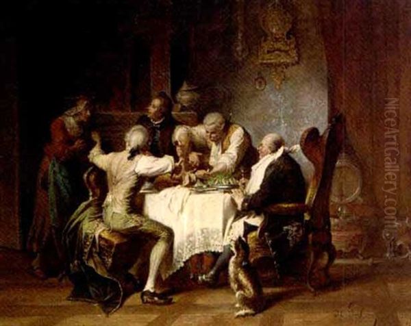 The Hearty Meal Oil Painting by Jakob Emanuel Gaisser