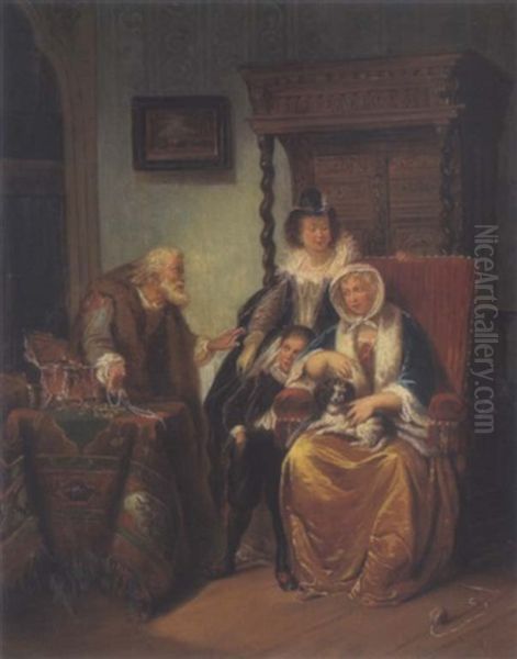 Beim Juwelenhandler Oil Painting by Jakob Emanuel Gaisser