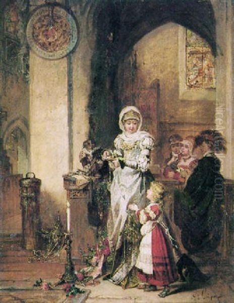 In Der Kirche Oil Painting by Jakob Emanuel Gaisser