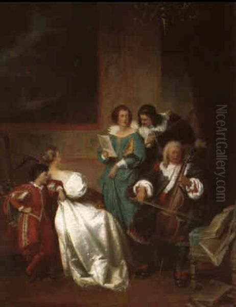 Kammermusik Oil Painting by Jakob Emanuel Gaisser