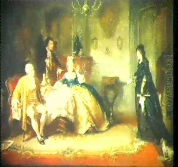 Die Nachricht Oil Painting by Jakob Emanuel Gaisser