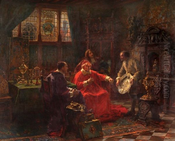 An Antiques Dealer Presents Its Precious Oil Painting by Max Gaisser