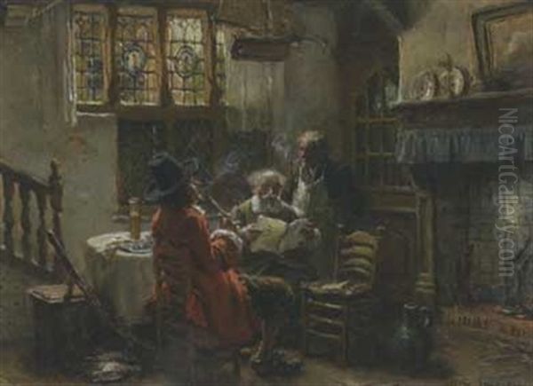 Niederlandische Herrenrunde Oil Painting by Max Gaisser