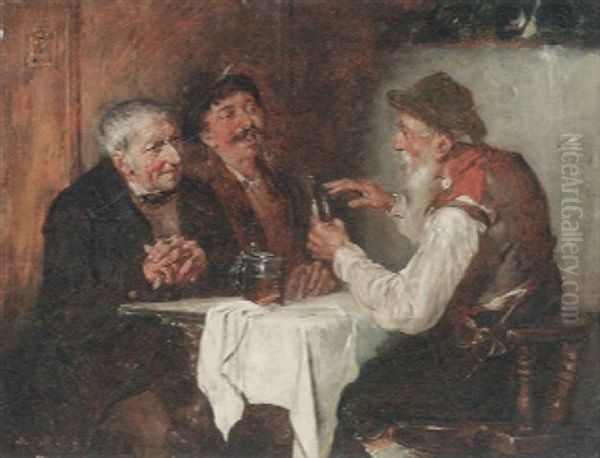 In The Tavern Oil Painting by Max Gaisser